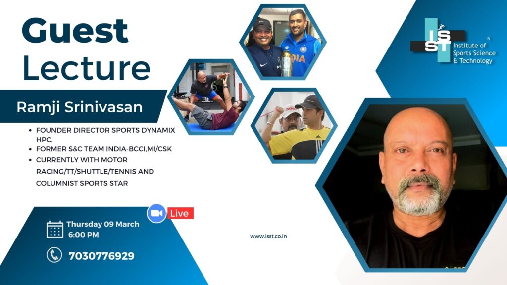 Guest lecture on the topic "S&C in Sports". Mr. Ramji Srinivasan, Founder, Sports Dynamix, Chennai, one of the leading…