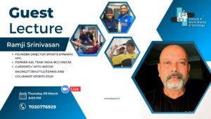 Guest lecture on the topic "S&C in Sports". Mr. Ramji Srinivasan, Founder, Sports Dynamix, Chennai, one of the leading…
