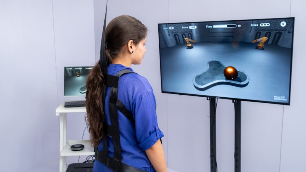 Sports scientist using AI for biomechanical analysis of athlete movement