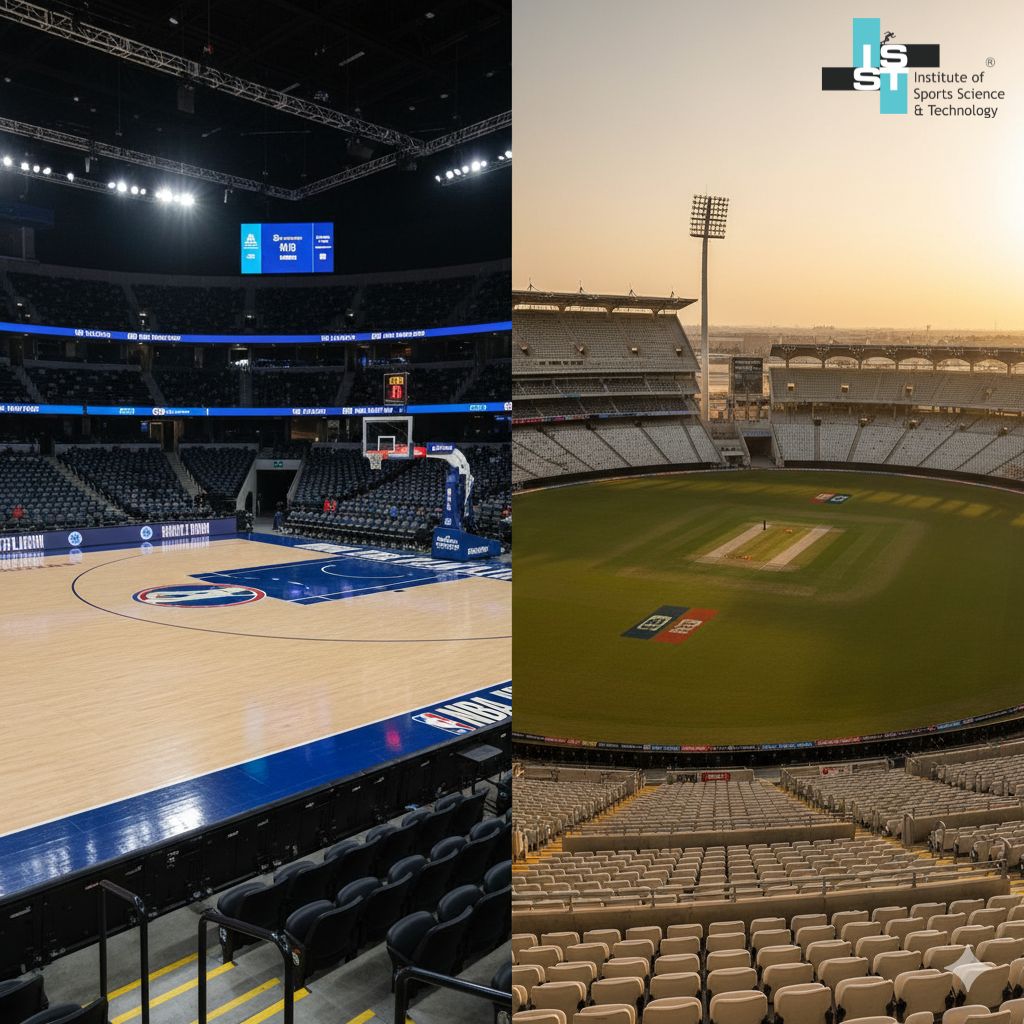 BA bubble court at Disney World on one side and an empty IPL stadium in the UAE on the other