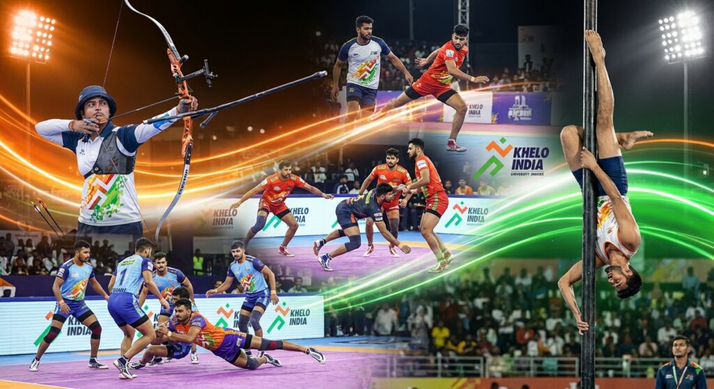 list of sports included in khelo india university games